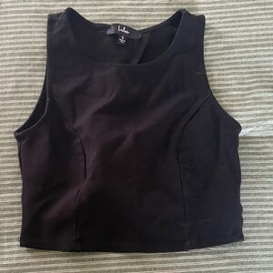 Lulu's Black Fitted Cropped Tank